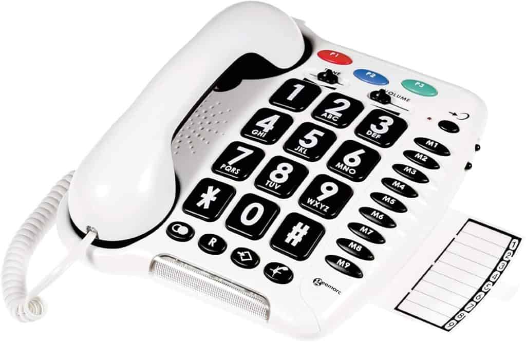 Téléphone Fixe Filaire avec Fonction de Numérotation à Une Touche et Sonnerie Forte pour Les Personnes âgées Malentendantes et Malvoyantes Yunseity Téléphone à Gros Boutons pour Personnes âgées 