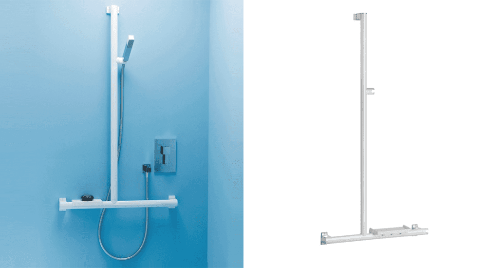 Barre d'appui ventouse pour le mur de la douche ou baignoire