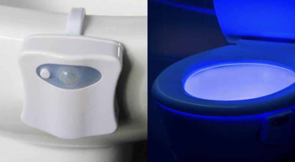 PARENCE.- Eclairage LED pour WC/Capteur de Mouvement Luminaire pour  Toilette et Salle de Bain/Lumière Veilleuse avec 8 coloris Différents,  Plastique