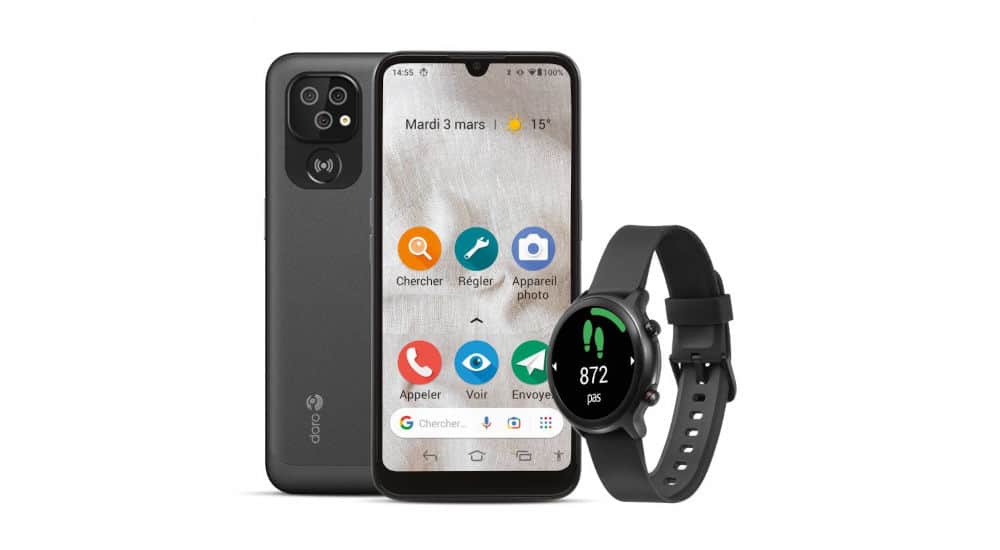 Telephone portable tactile pour personne agee - Pack Doro 8100 & Doro Watch