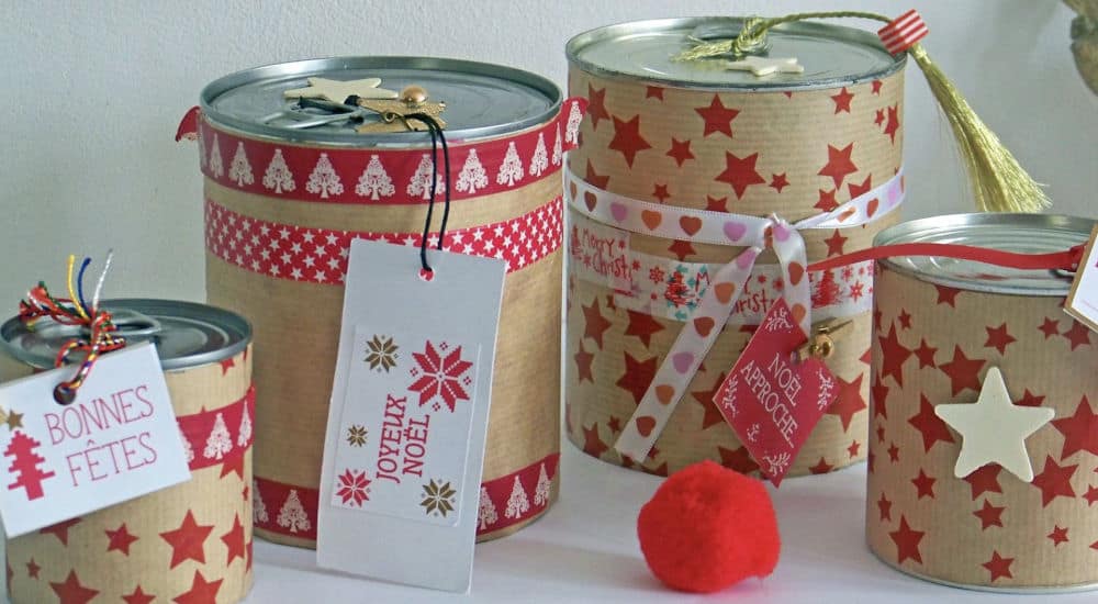 Emballage cadeau original pour anniversaire - Conserves recyclées