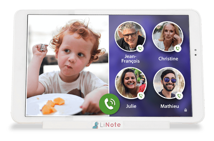 bouton SOS personne âgée tablette LiNote appel famille