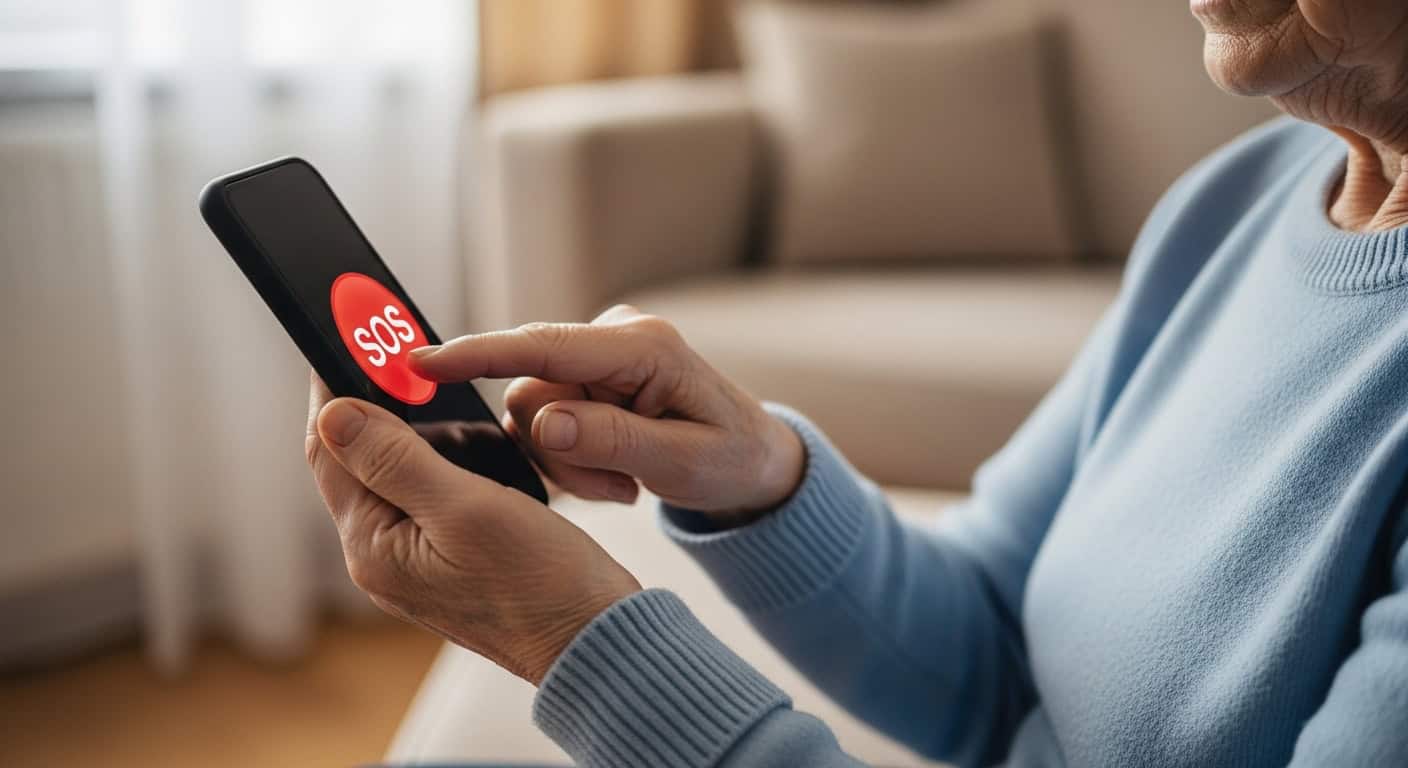 bouton SOS personne âgée appel famille