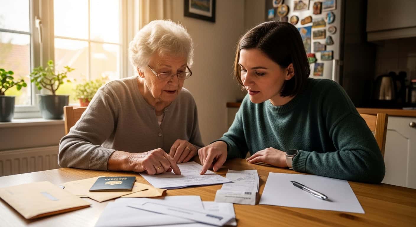 aides financières perte d'autonomie — famille remplissant un dossier APA