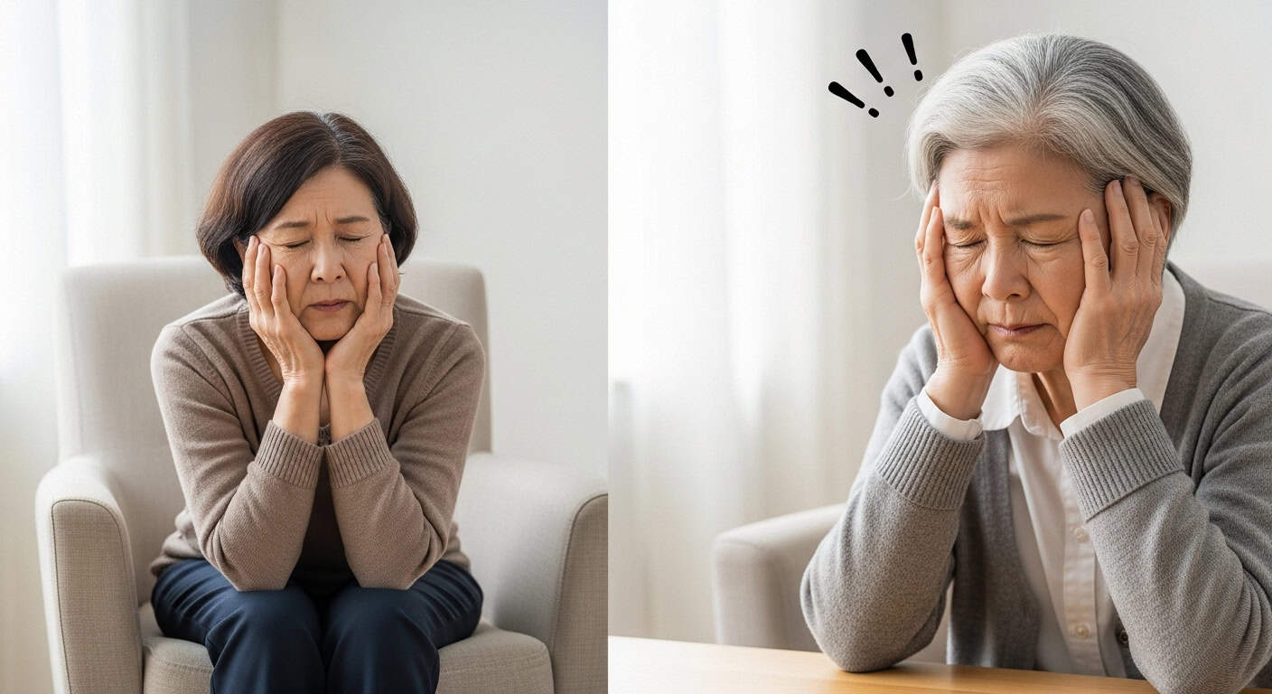 signes de perte d'autonomie chez la personne âgée — aidant observant son proche