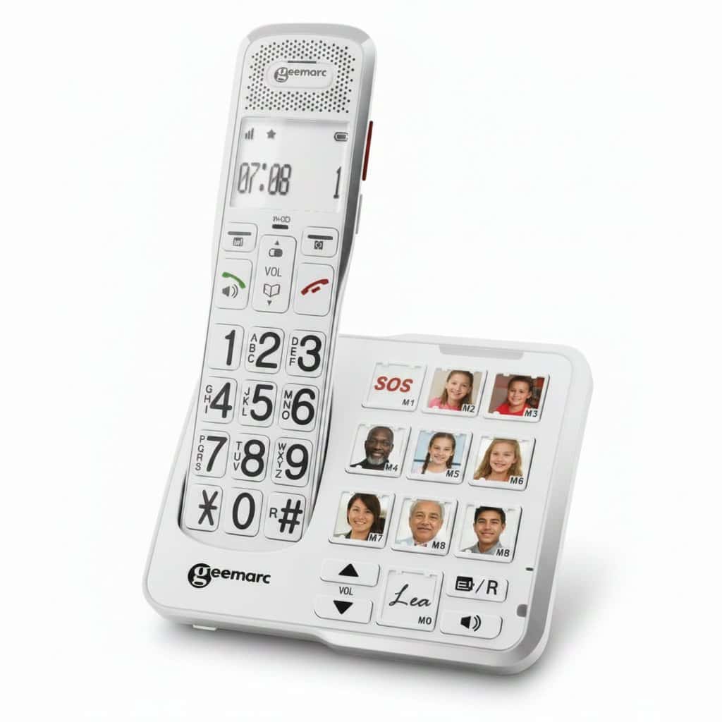 Geemarc Amplidect 595 Photo téléphone sans fil amplifié touches photos